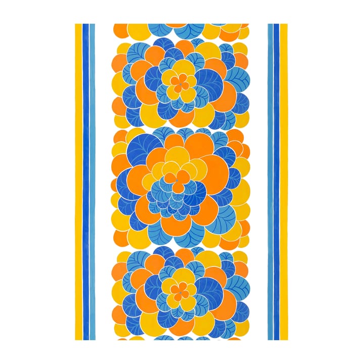Cirrus stof - Oranje-blauw - Arvidssons Textil