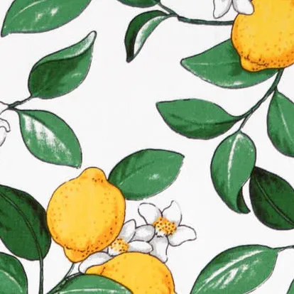 Citronlycka stof, wit-grijs Arvidssons Textil