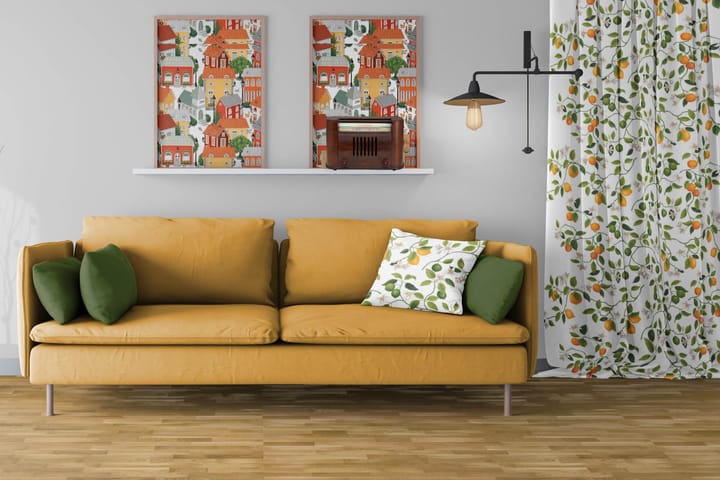 Citrusträdet stof, Groen-groen Arvidssons Textil