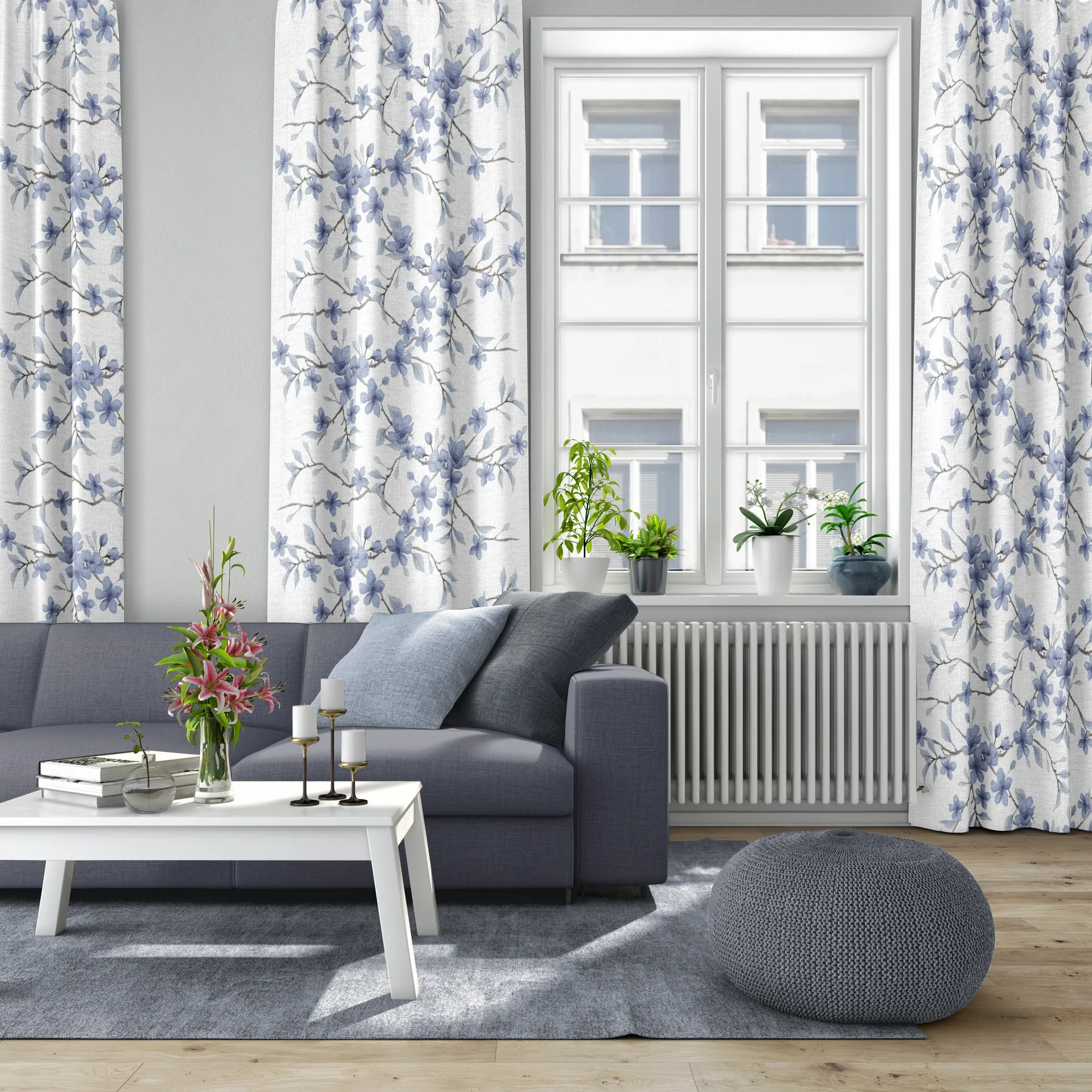 Fägring stof, Blauw Arvidssons Textil