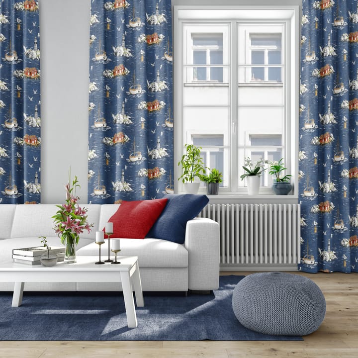 Fiskeskär stof, Blauw Arvidssons Textil