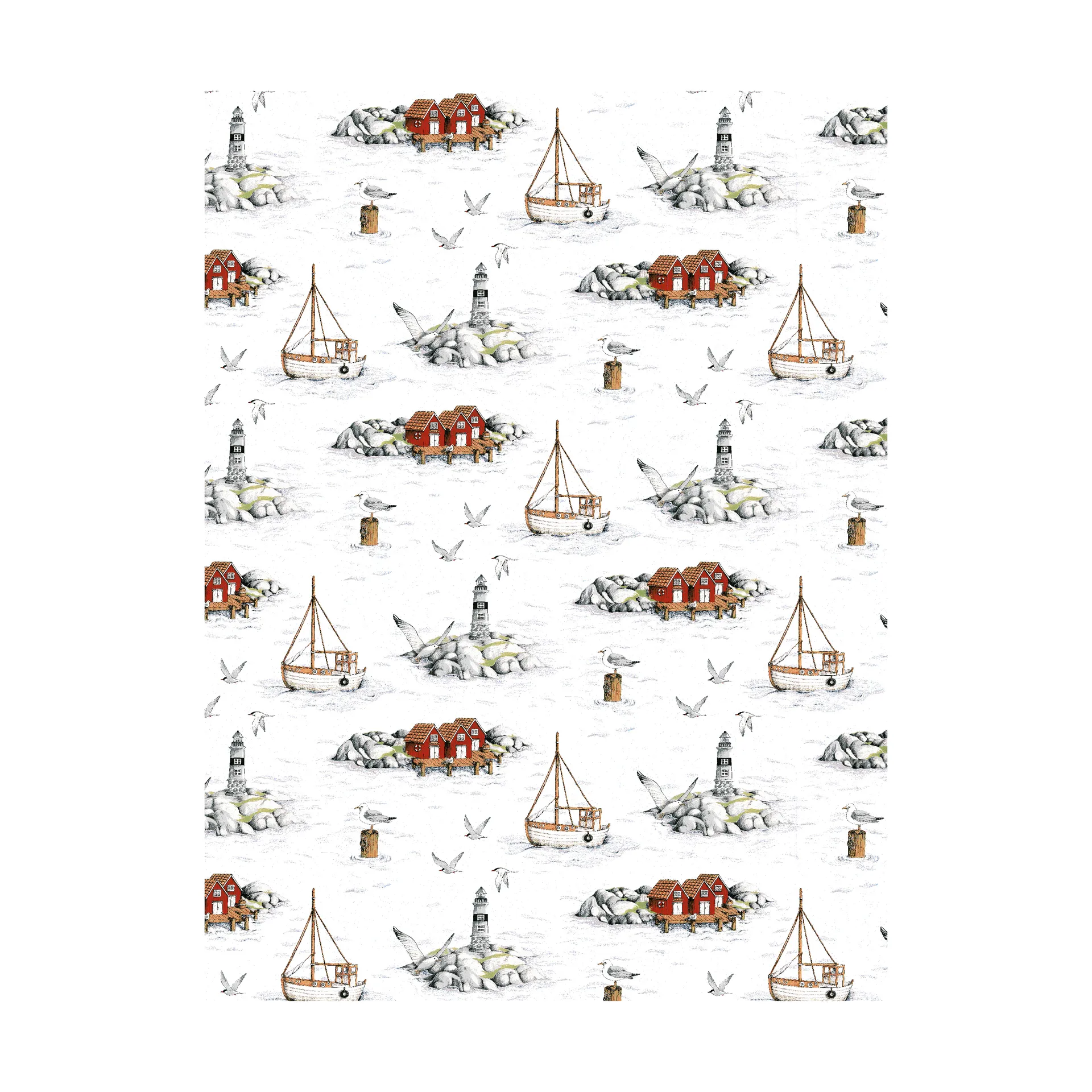 Fiskeskär stof, Wit Arvidssons Textil