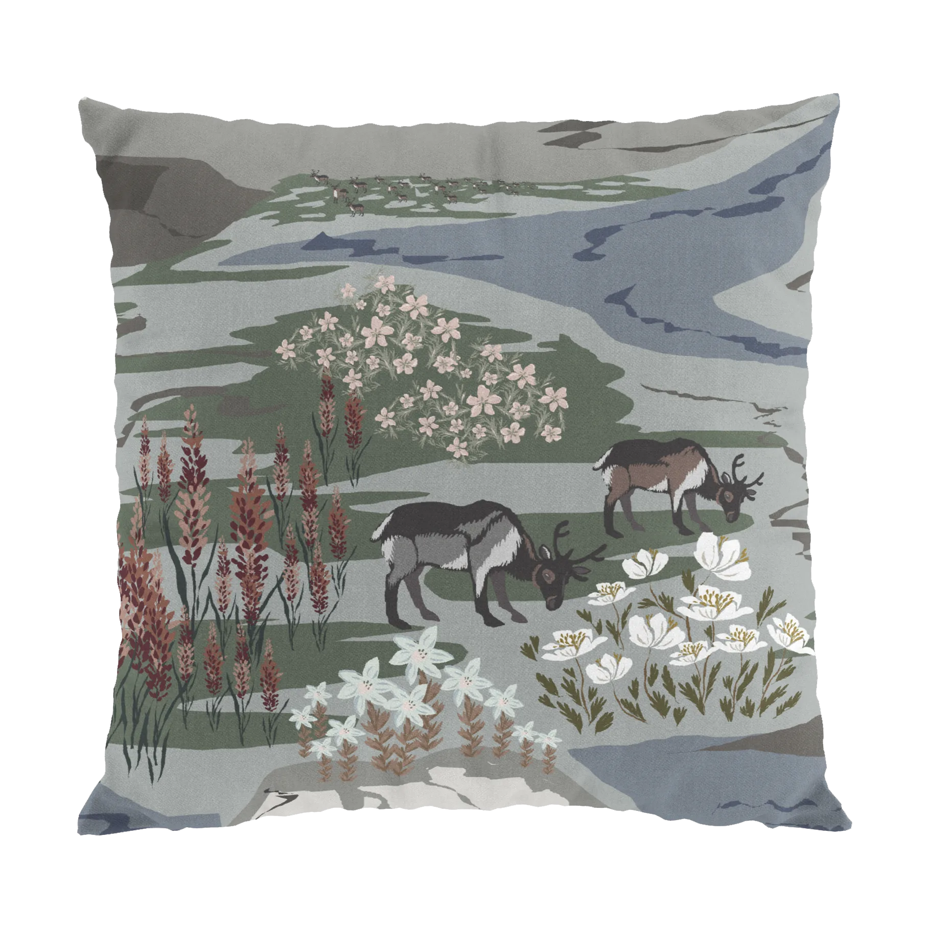 Fjällängar kussenhoes 47x47 cm, Grijs-groen Arvidssons Textil