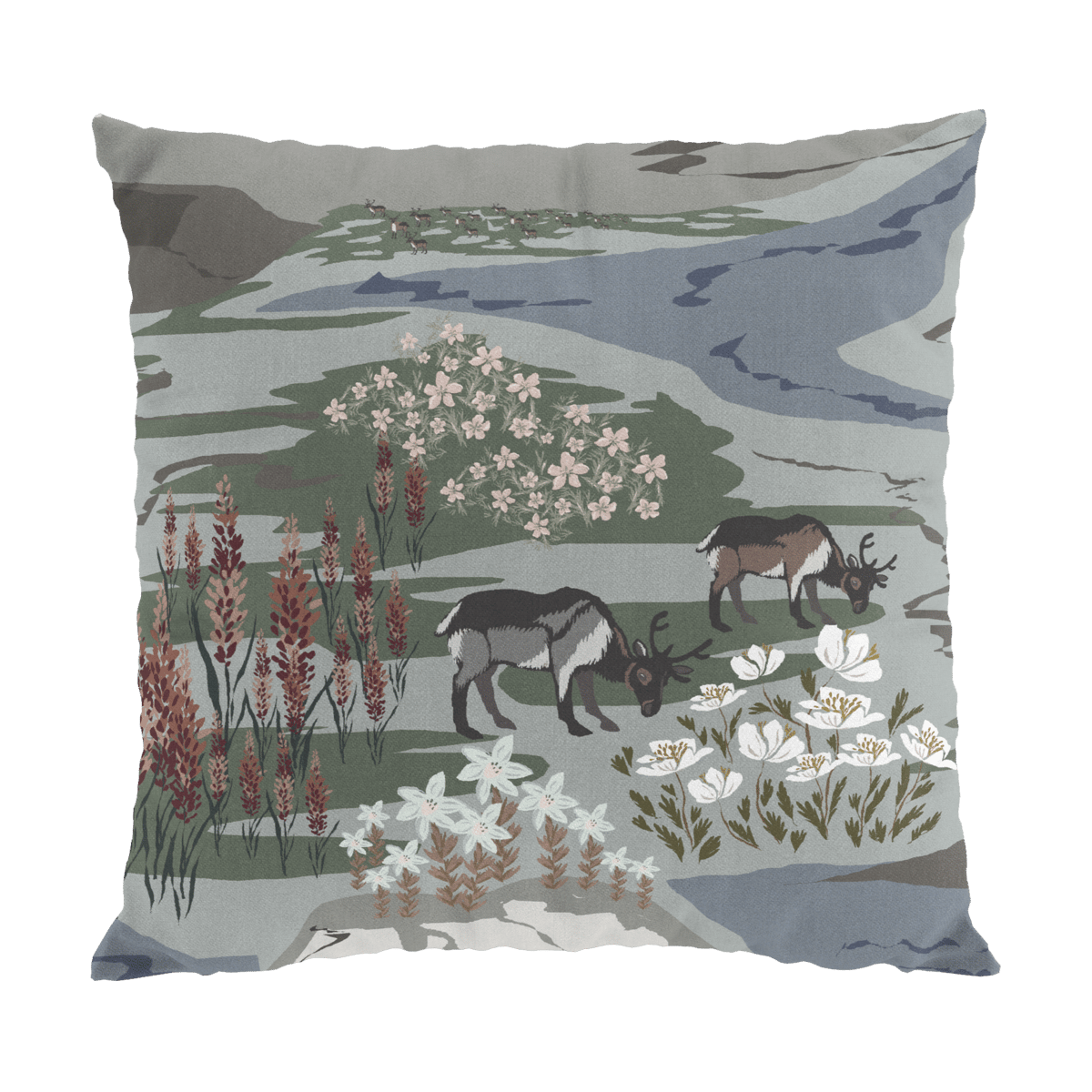 Arvidssons Textil Fjällängar kussenhoes 47x47 cm Grijs-groen
