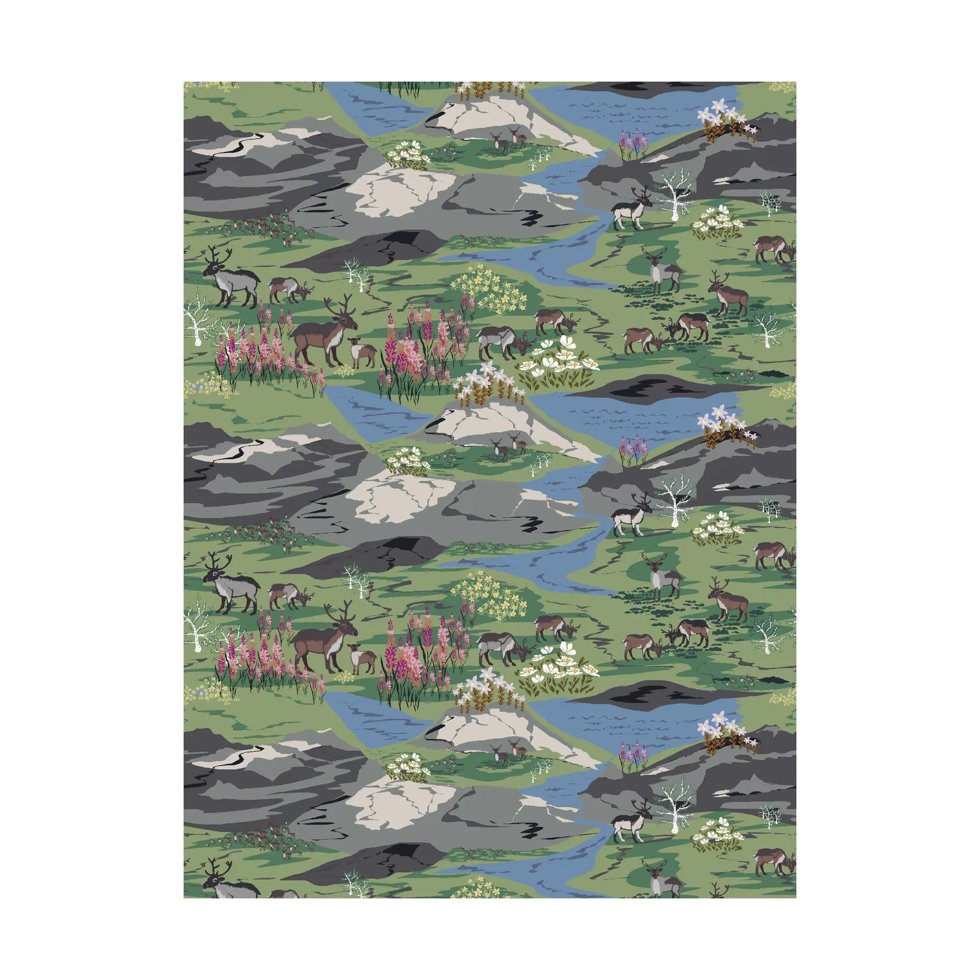 Fjällängar stof, Groen Arvidssons Textil