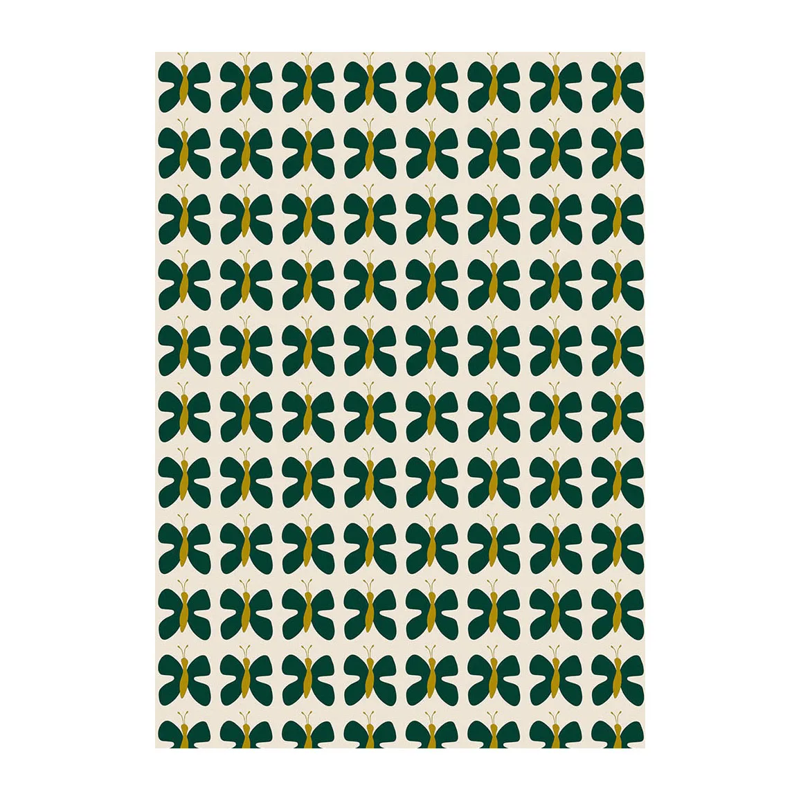 Fjäril Mini stof, Groen-geel Arvidssons Textil