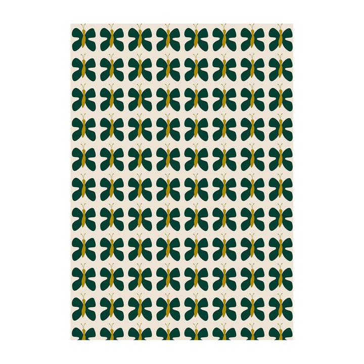 Fjäril Mini stof - Groen-geel - Arvidssons Textil