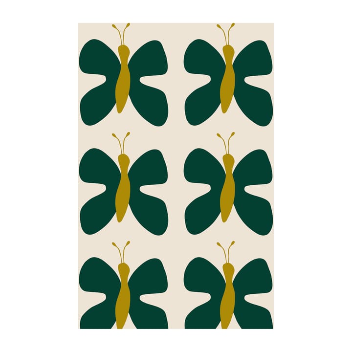 Fjäril stof - Groen-geel - Arvidssons Textil