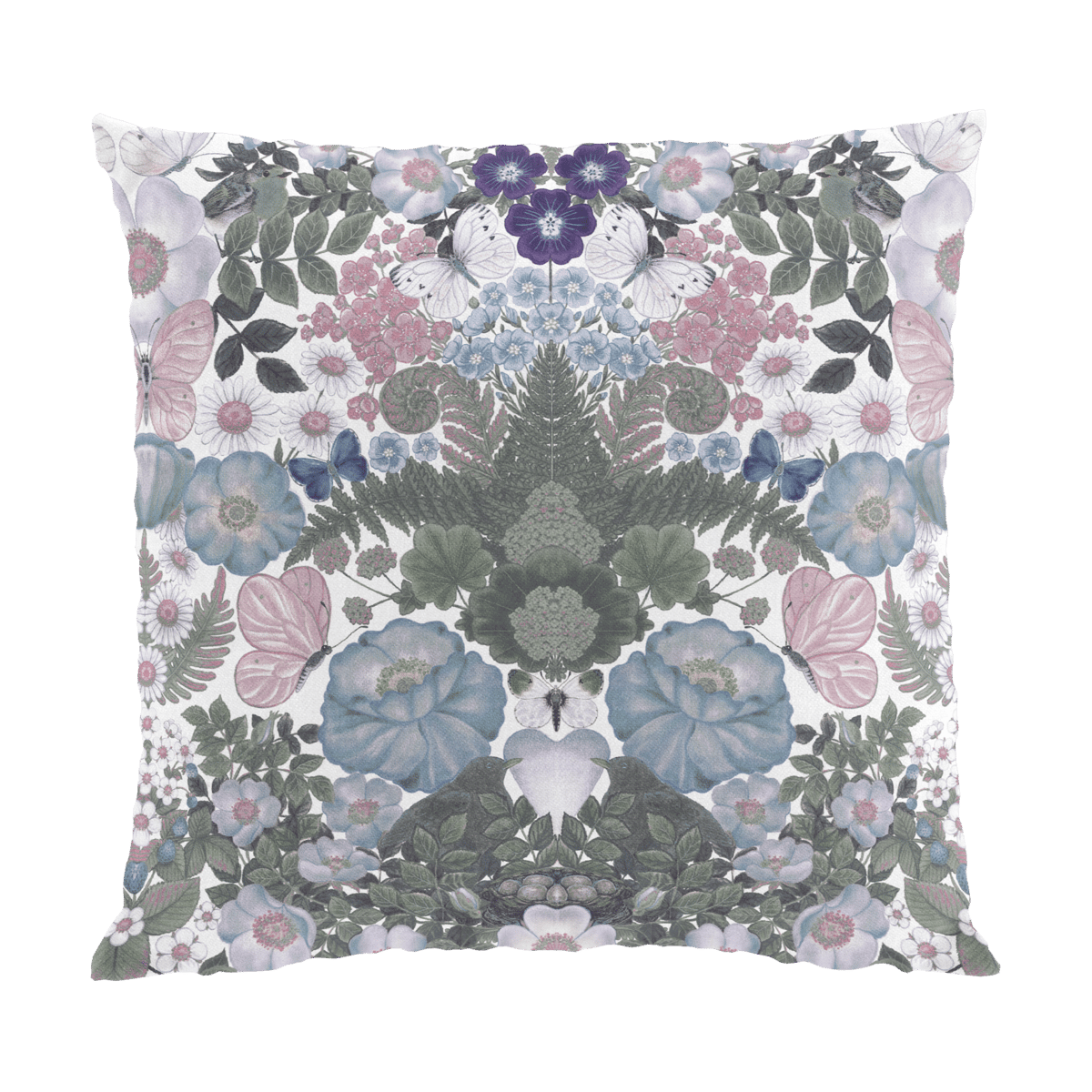 Arvidssons Textil Fjärilsblom kussenhoes 47x47 cm Turkoois