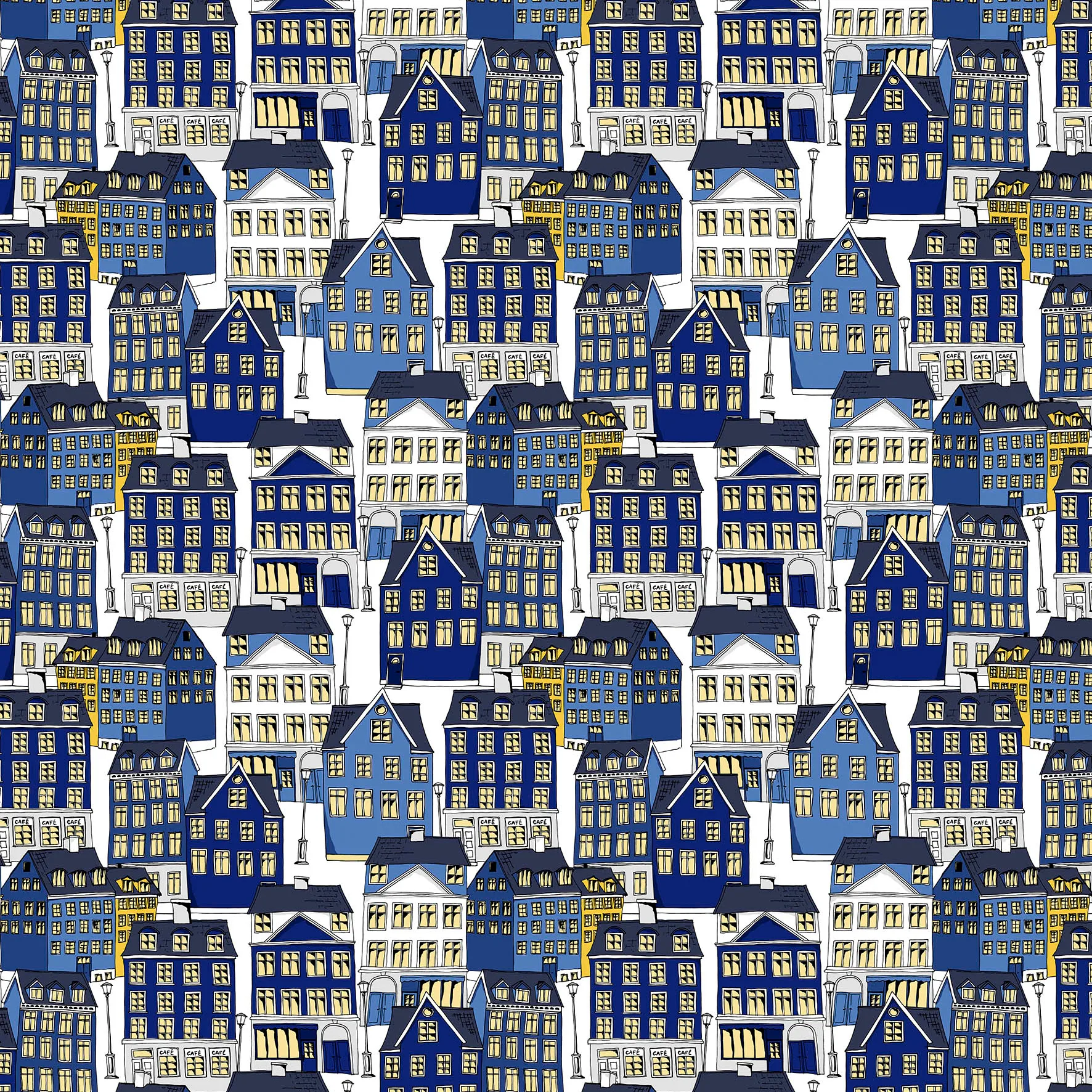 Gamlastan stof, Blauw Arvidssons Textil