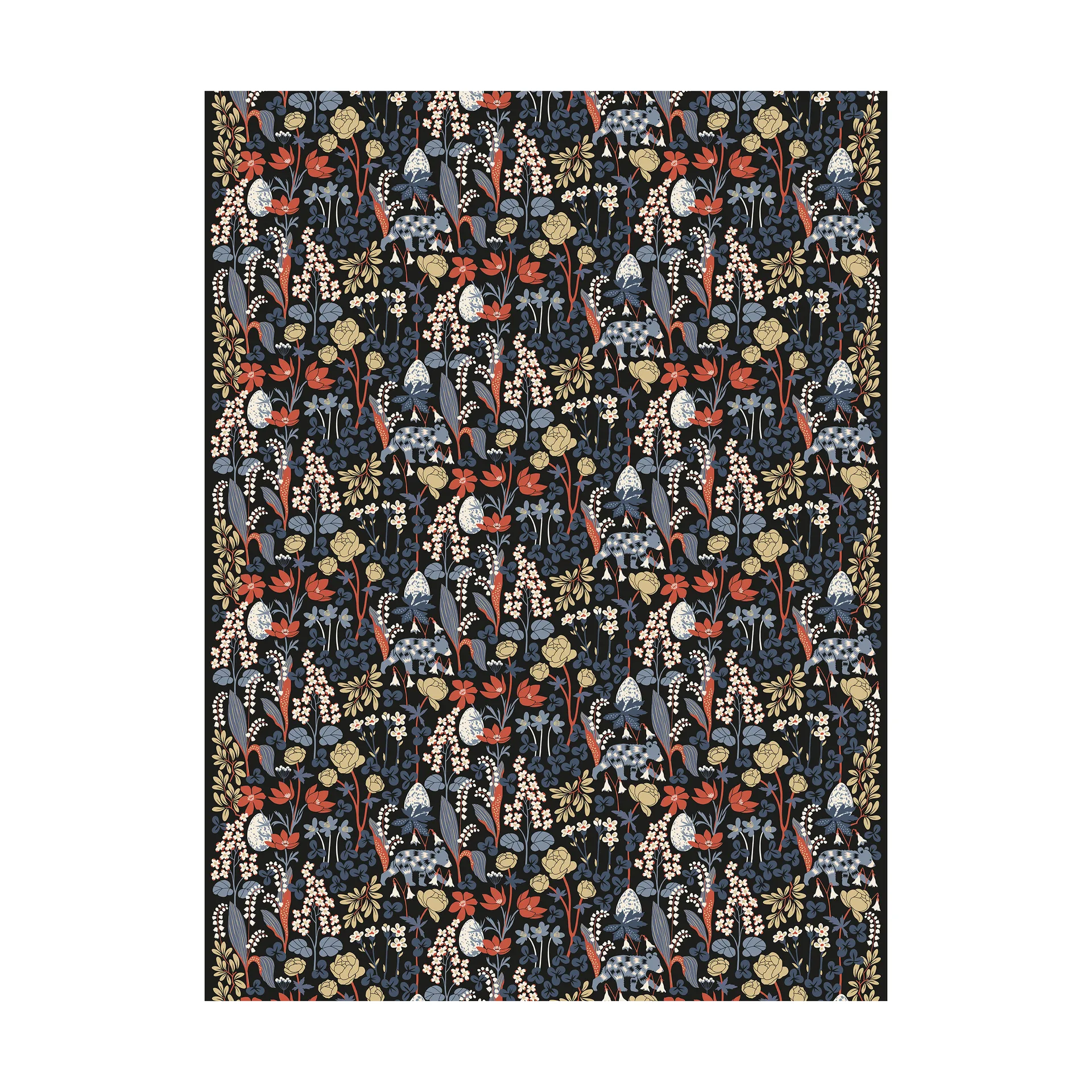 Hier slaapt geen beer gewaxt tafelkleed, Donkerblauw Arvidssons Textil