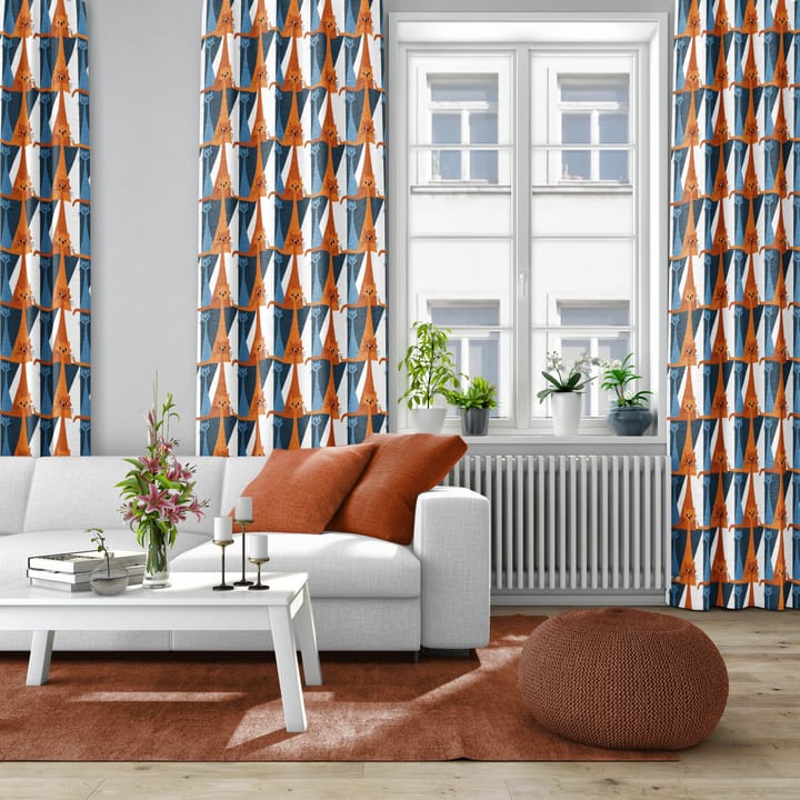 Kitty stof, Blauw-oranje Arvidssons Textil