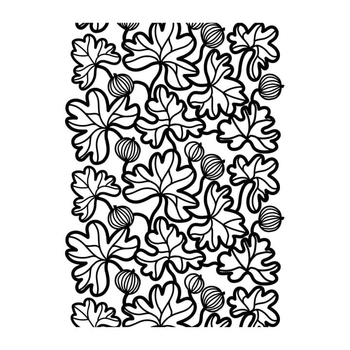 Krusbär tafelzeil - Zwart-wit - Arvidssons Textil