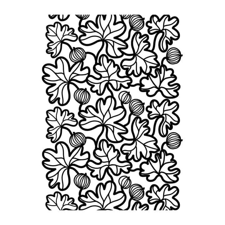 Krusbär tafelzeil - Zwart-wit - Arvidssons Textil