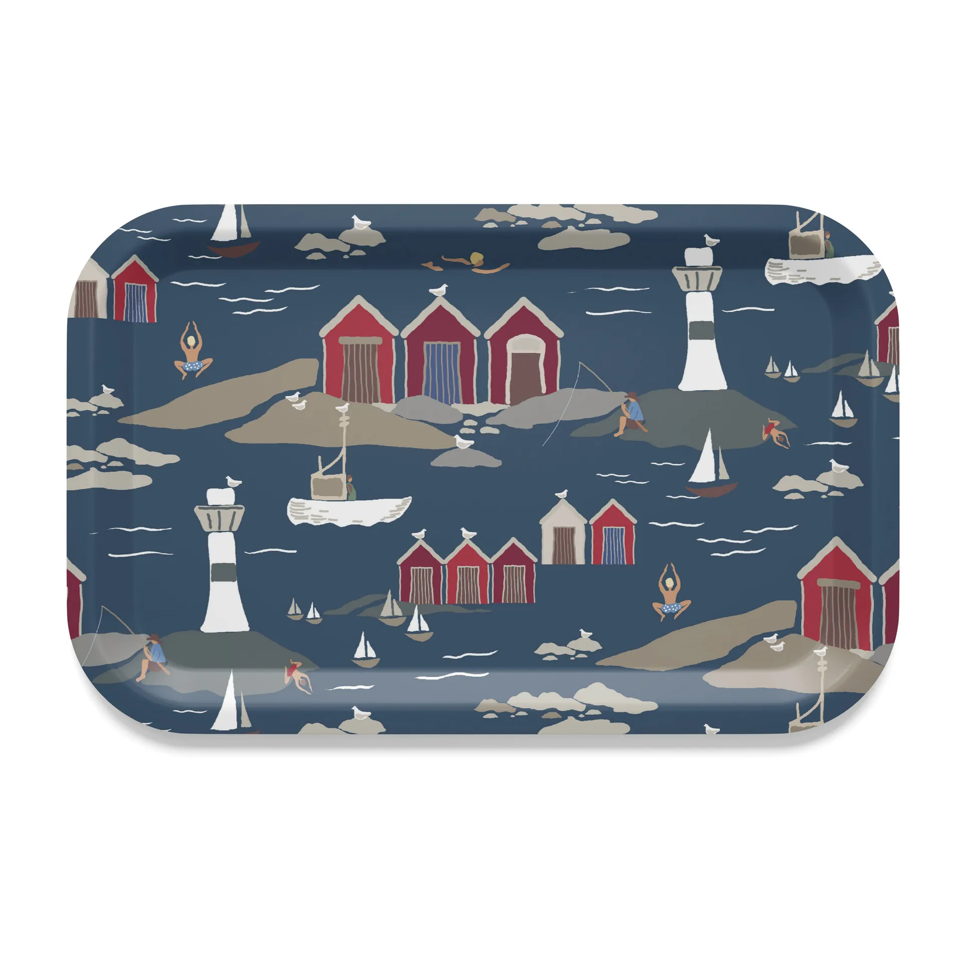 Kust dienblad 20x27 cm, Blauw Arvidssons Textil