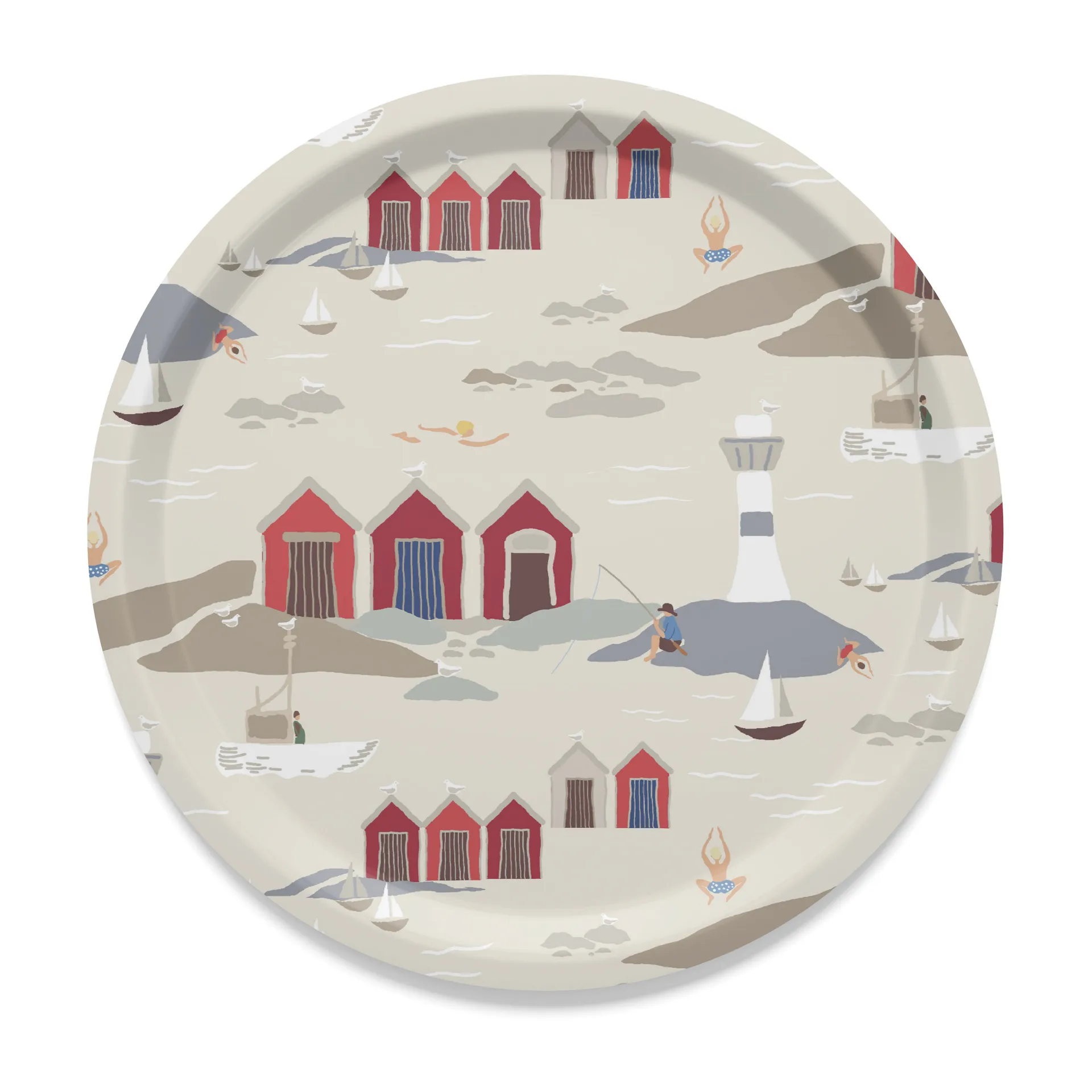 Kust dienblad Ø31 cm, Beige Arvidssons Textil