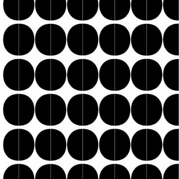 Lane stof - zwarte cirkels - Arvidssons Textil
