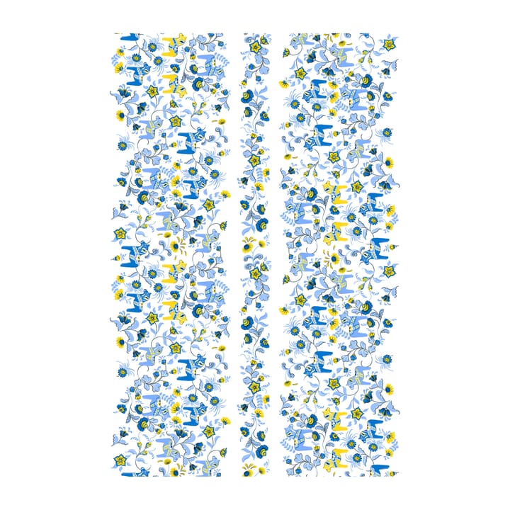 Leksand Bård gewaxt tafelkleed - Blauw-geel - Arvidssons Textil