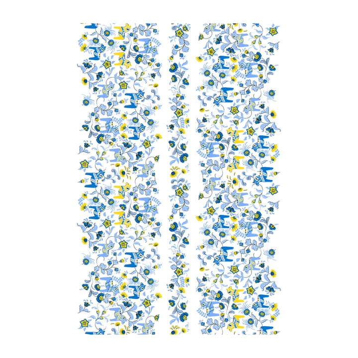 Leksand Bård gewaxt tafelkleed - Blauw-geel - Arvidssons Textil