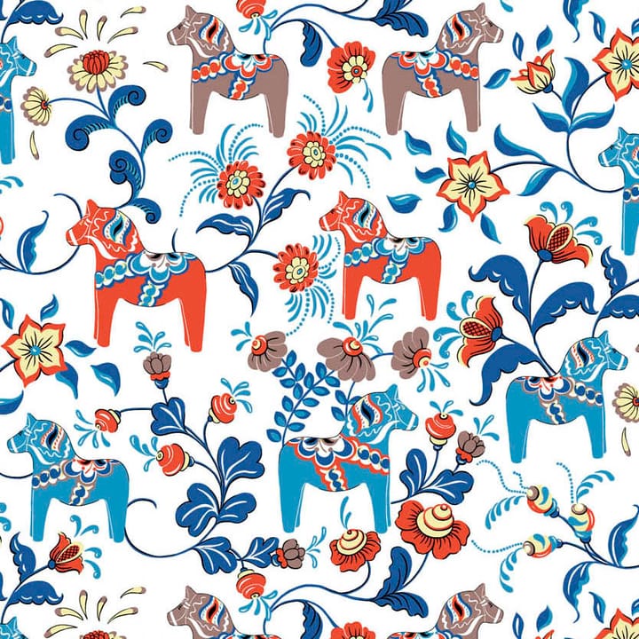 Leksand gewaxt tafelkleed, Blauw-oranje Arvidssons Textil