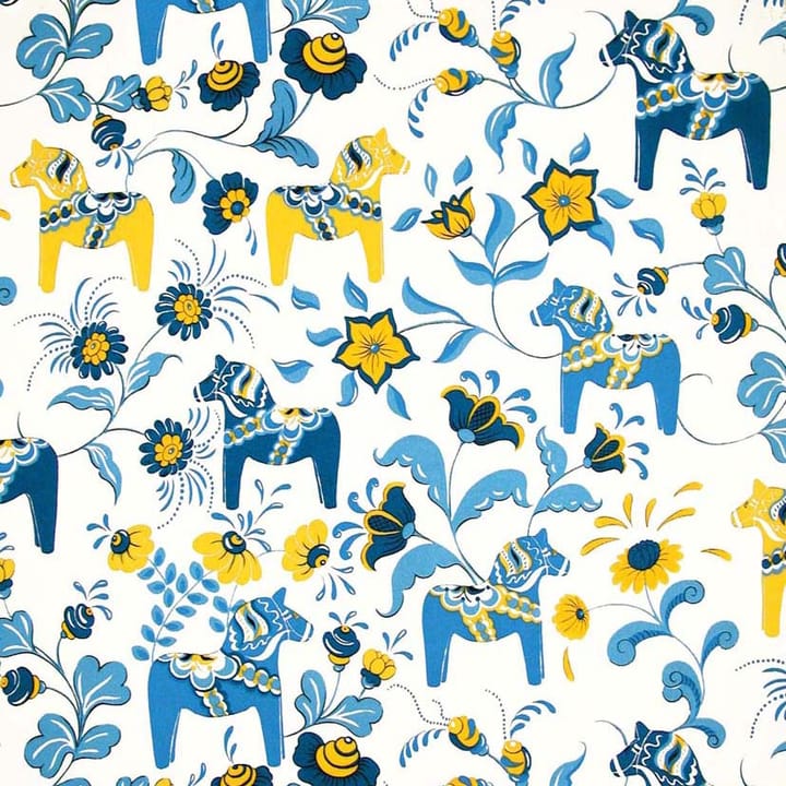 Leksand gewaxt tafelkleed, Geel-blauw Arvidssons Textil