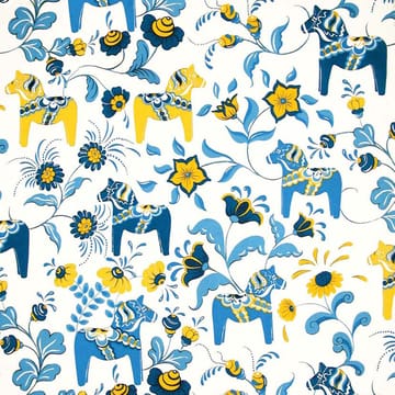 Leksand gewaxt tafelkleed - Geel-blauw - Arvidssons Textil