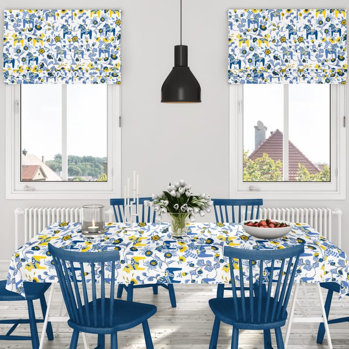 Leksand gewaxt tafelkleed, Geel-blauw Arvidssons Textil