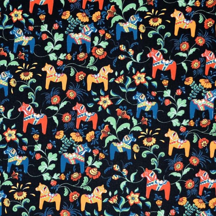 Leksand mini stof, zwart Arvidssons Textil