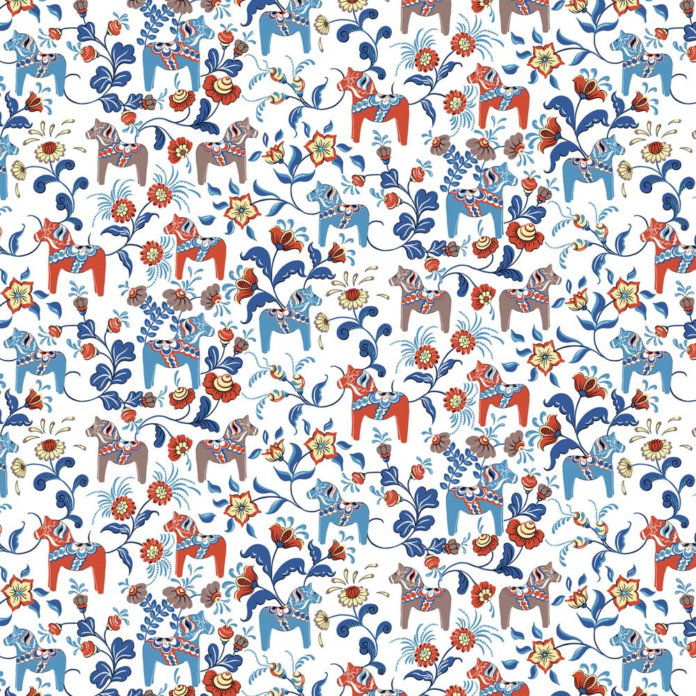 Leksand stof, wit Arvidssons Textil