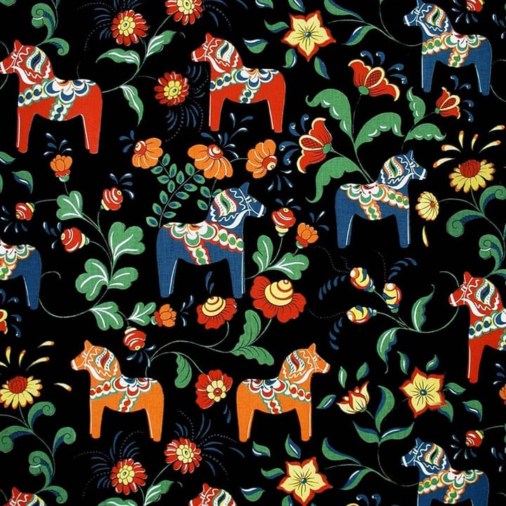 Leksand stof - zwart - Arvidssons Textil