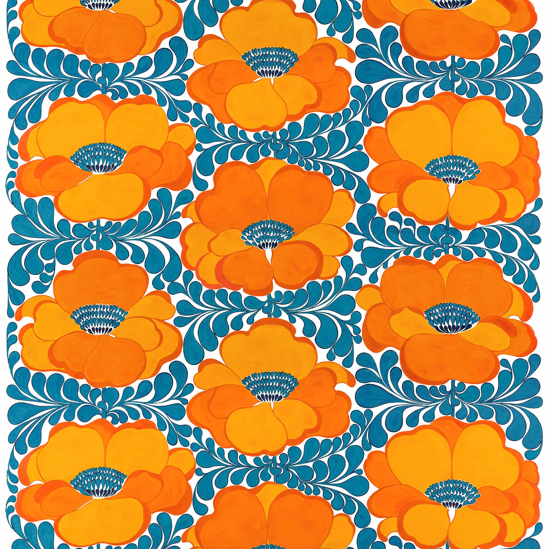 Love stof, Blauw-oranje Arvidssons Textil