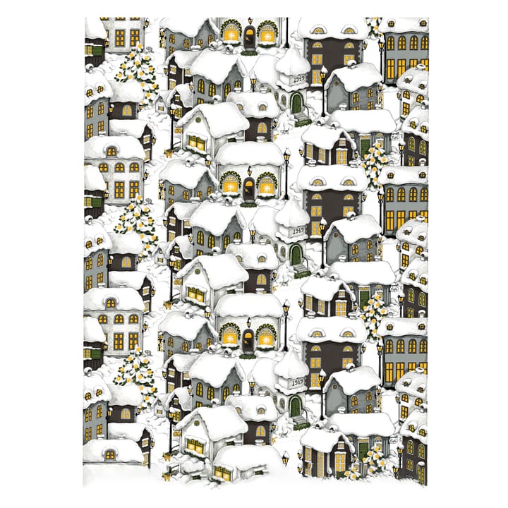Lyckeby kerst stof - Grijs-wit - Arvidssons Textil