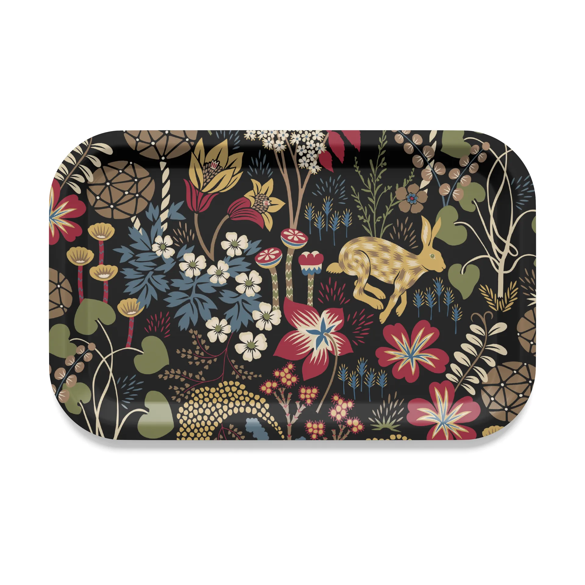 Lyckeflykt dienblad 21x33 cm, Rood-bruin Arvidssons Textil