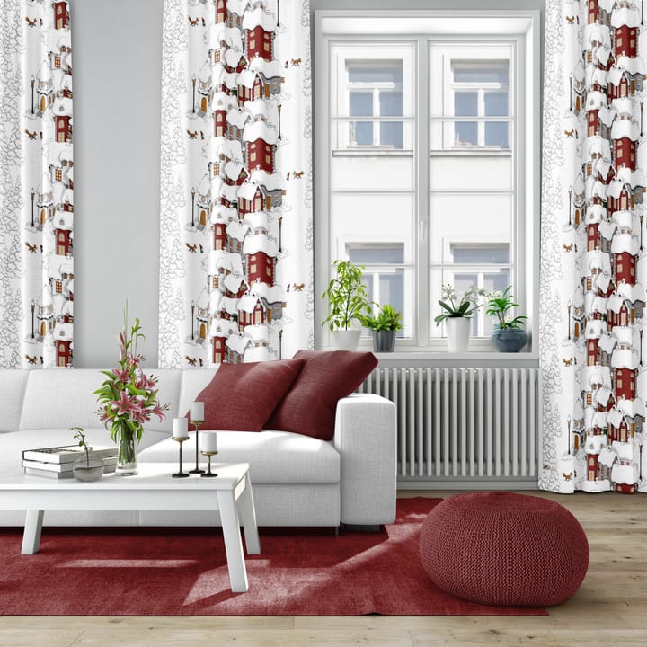 Mikkel stof, Offwhite-grijs-rood Arvidssons Textil