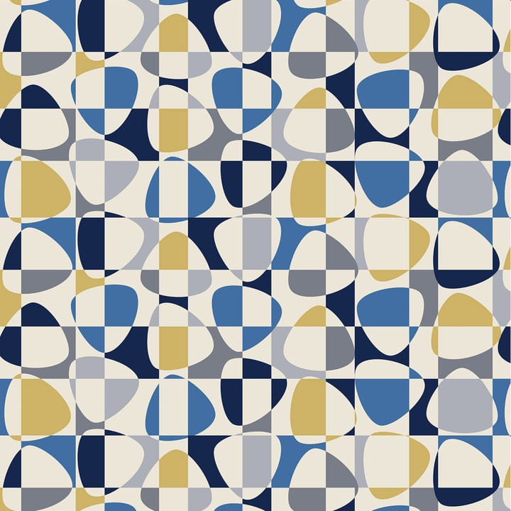 Mosaik stof - Blauw - Arvidssons Textil