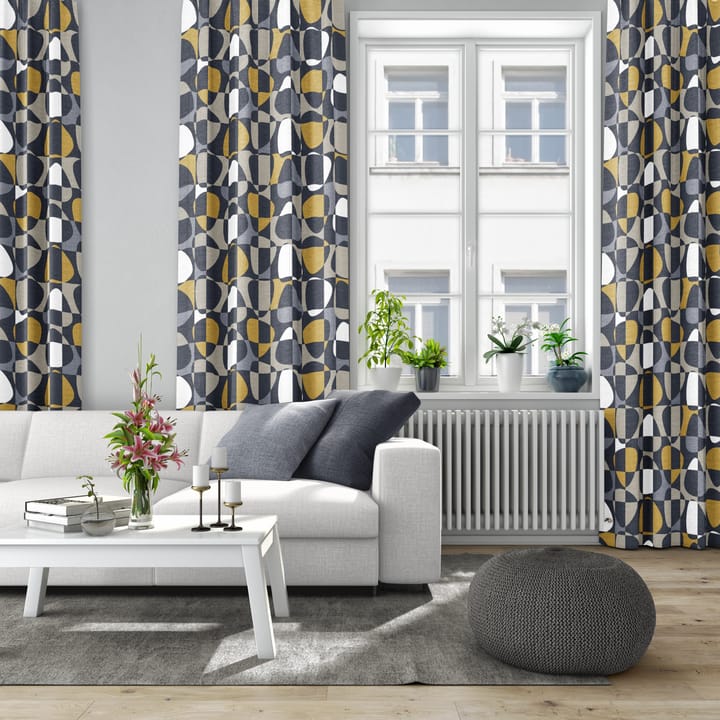 Mosaik stof, Donkergrijs Arvidssons Textil