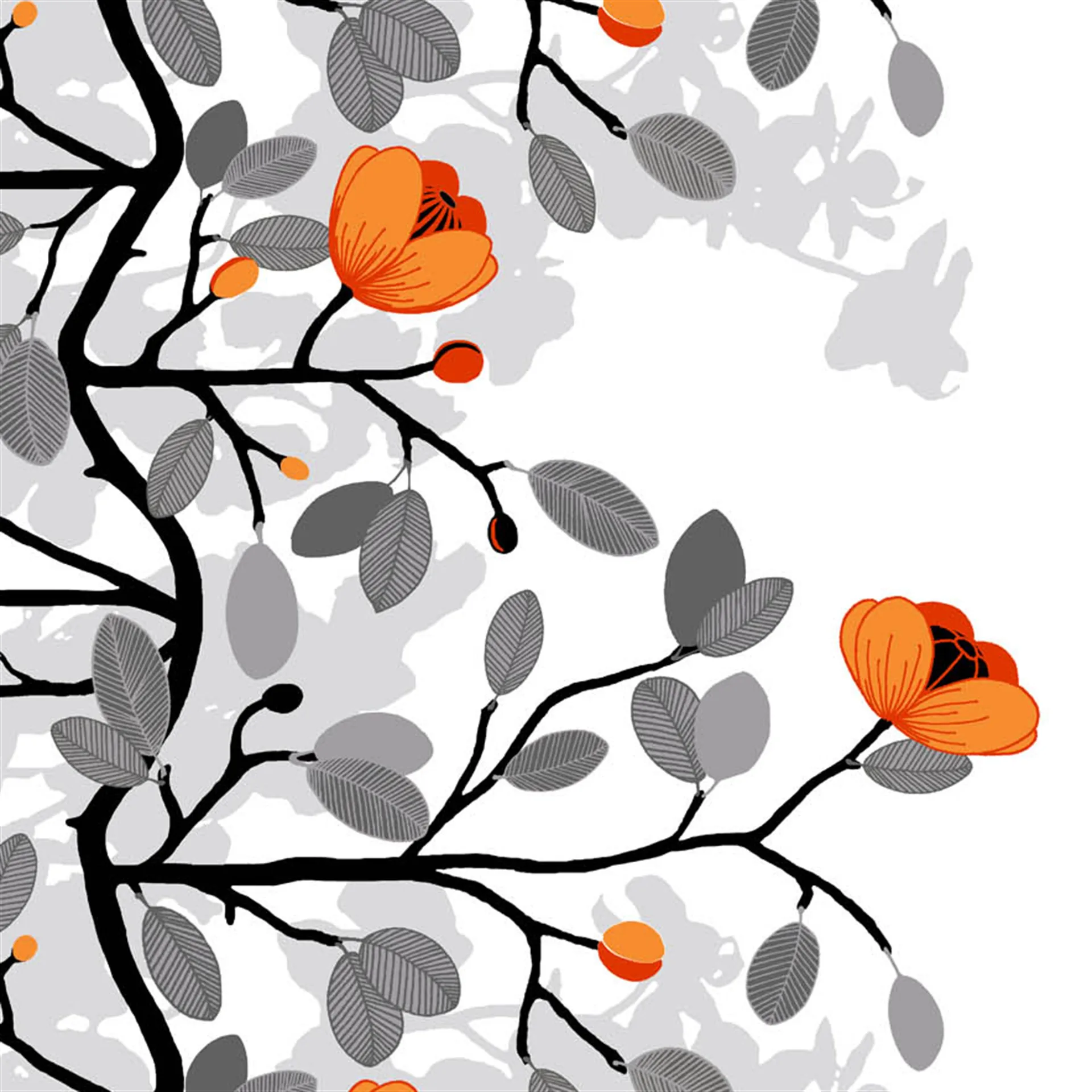 Ofelia stof, orange Arvidssons Textil