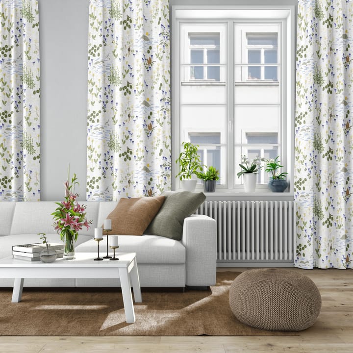 Rönnerdahl stof - Offwhite-groen - Arvidssons Textil