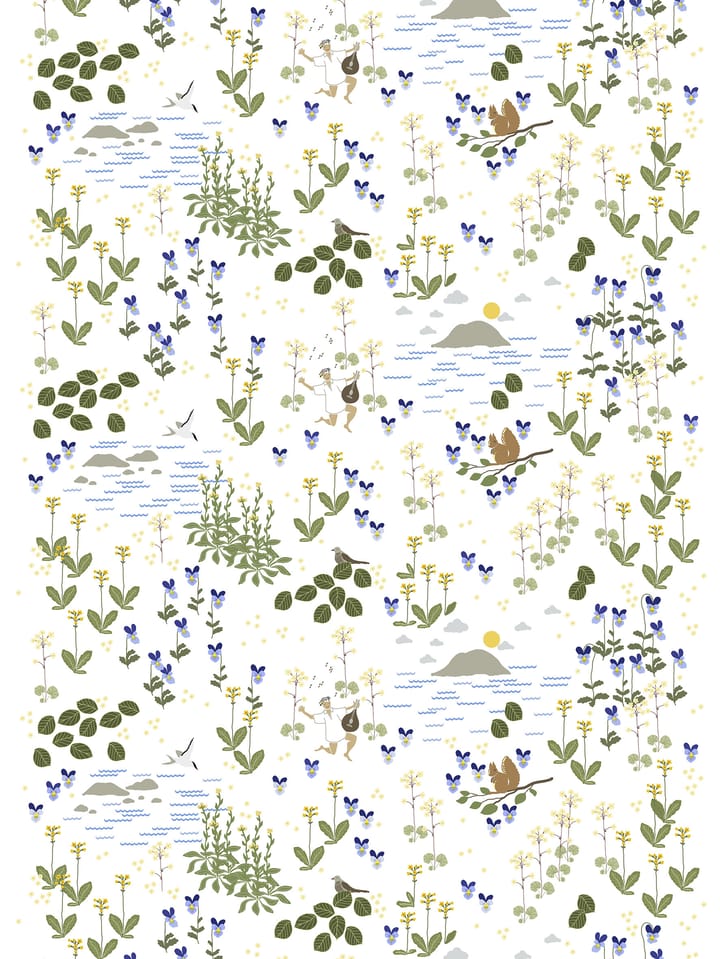 Rönnerdahl tafelzeil - Offwhite-groen - Arvidssons Textil