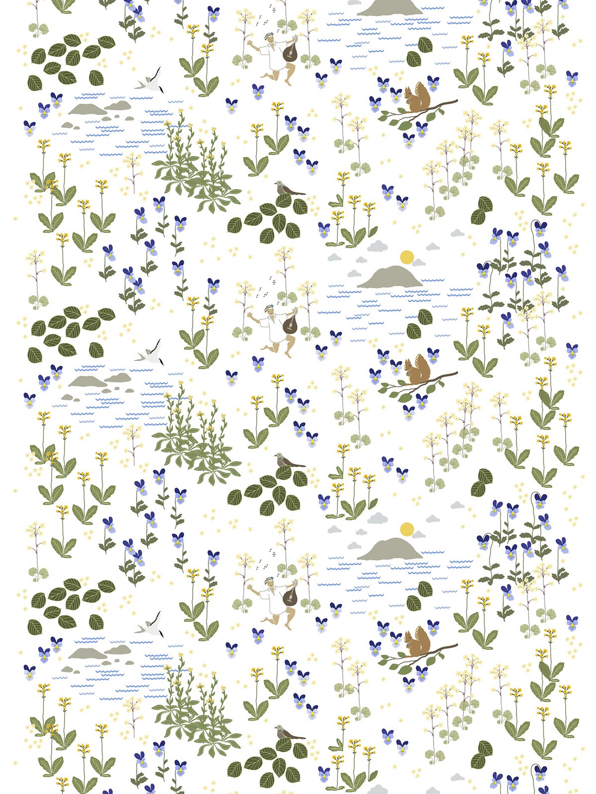 Arvidssons Textil Rönnerdahl tafelzeil Offwhite-groen