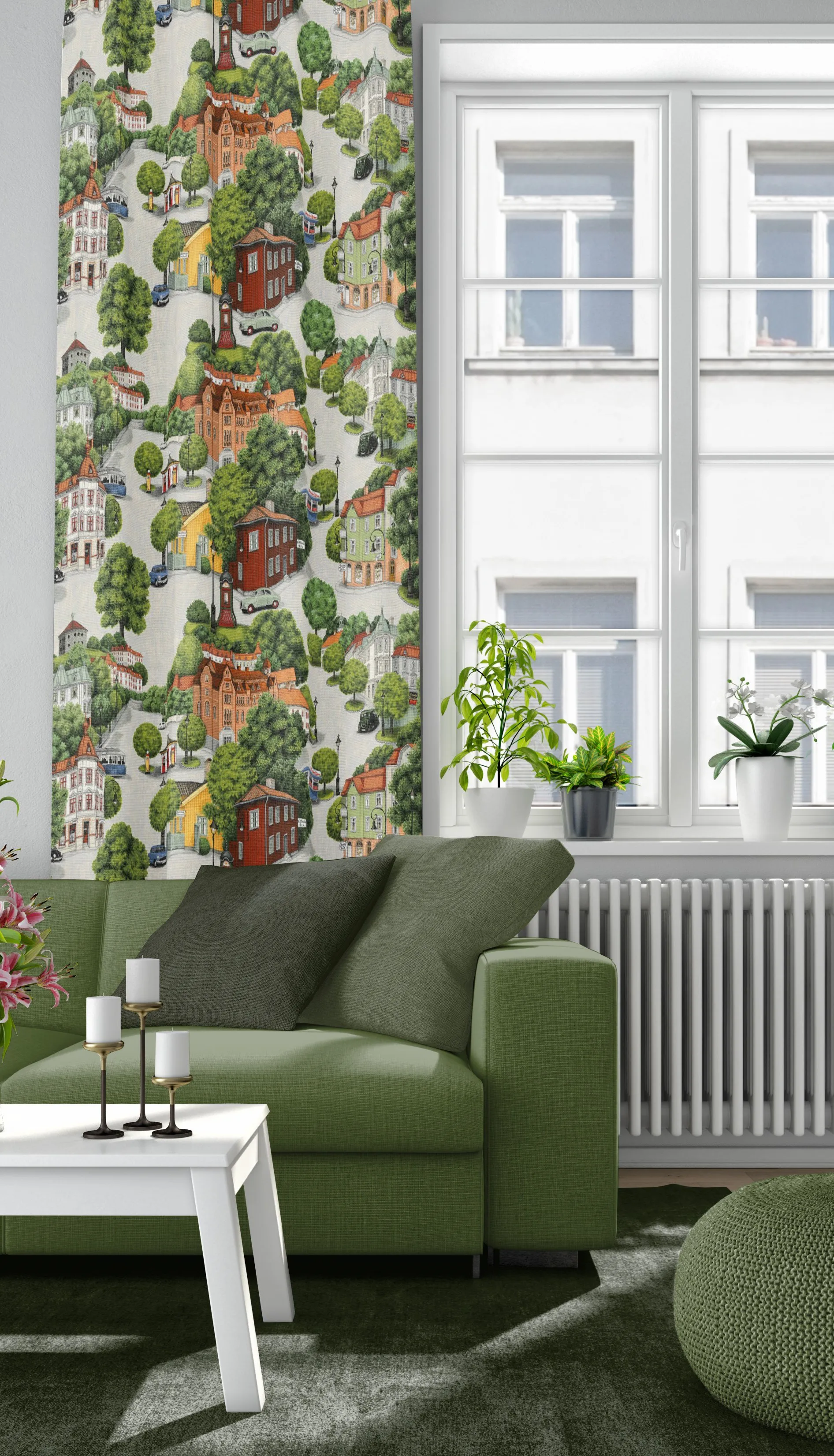 Sommarstad stof, Groen Arvidssons Textil