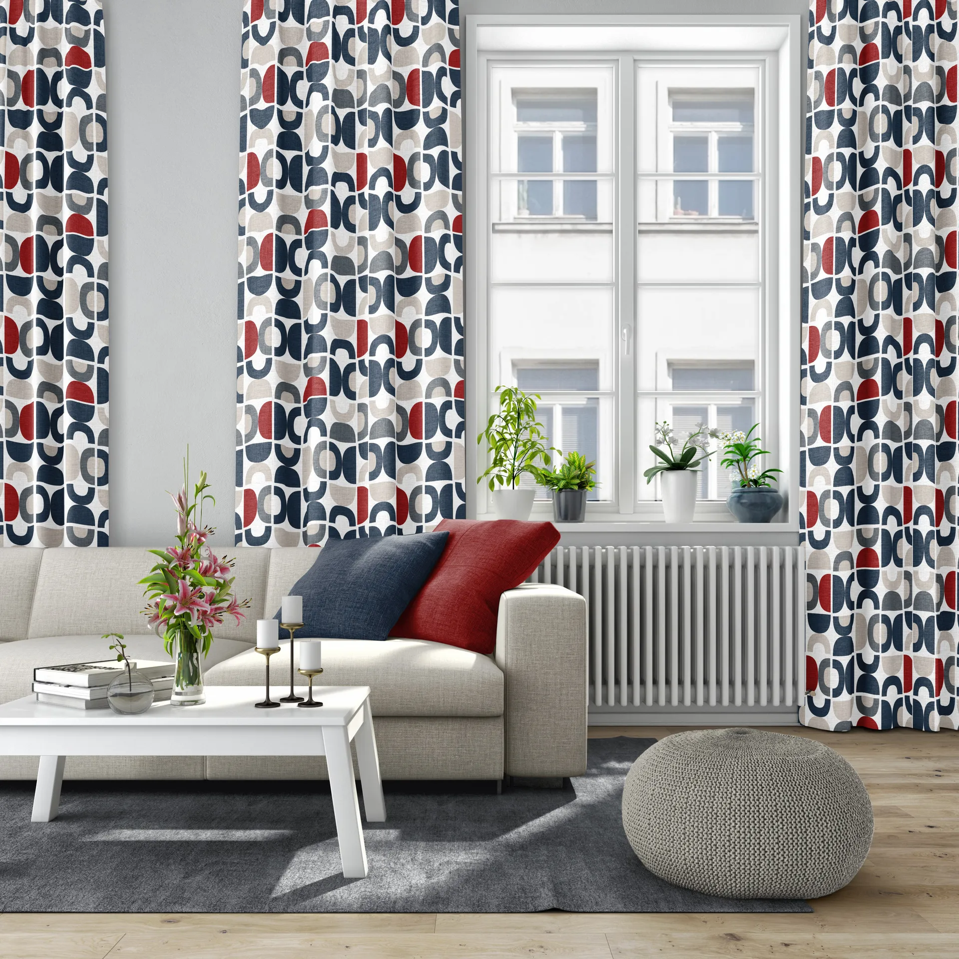 Spiraldans stof, Blauw Arvidssons Textil