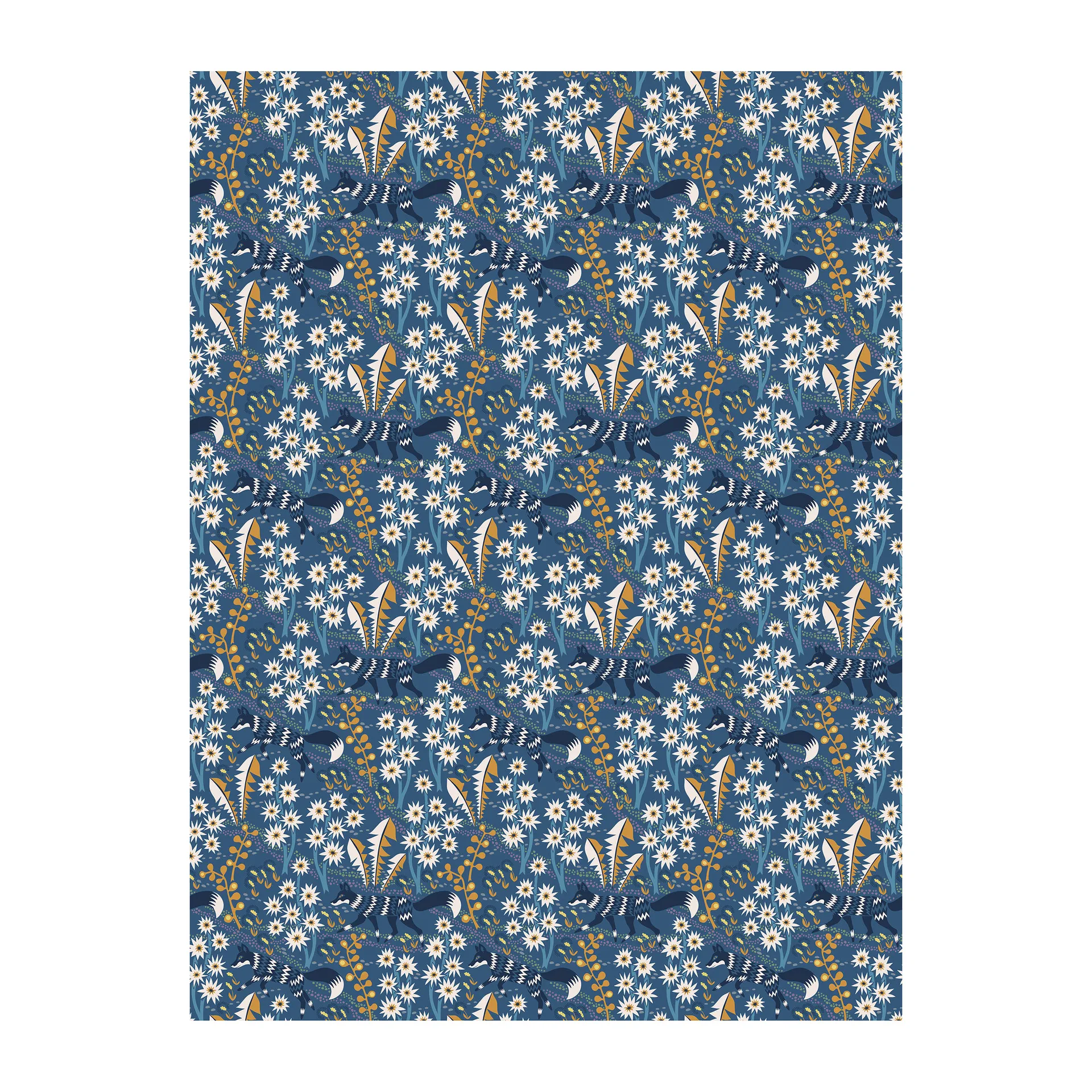 Stjärnspeja stof, Blauw Arvidssons Textil