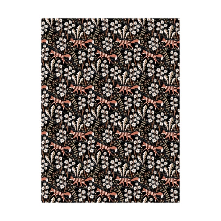 Stjärnspeja stof - Zwart-roest - Arvidssons Textil