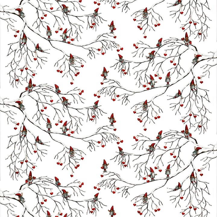 Vinterlek stof - wit - Arvidssons Textil