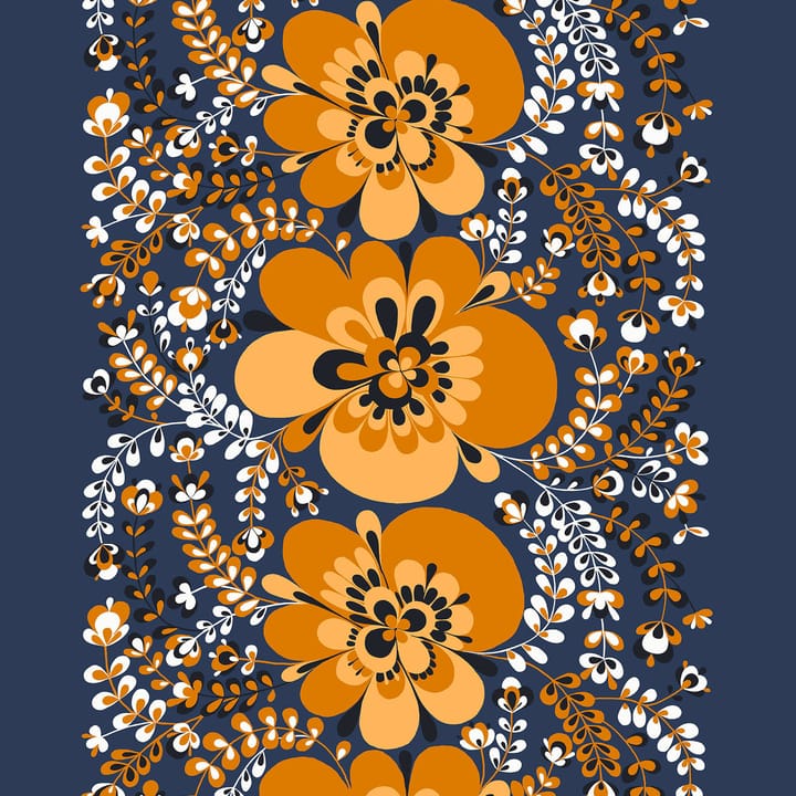 Viveka stof - Oranje-blauw - Arvidssons Textil