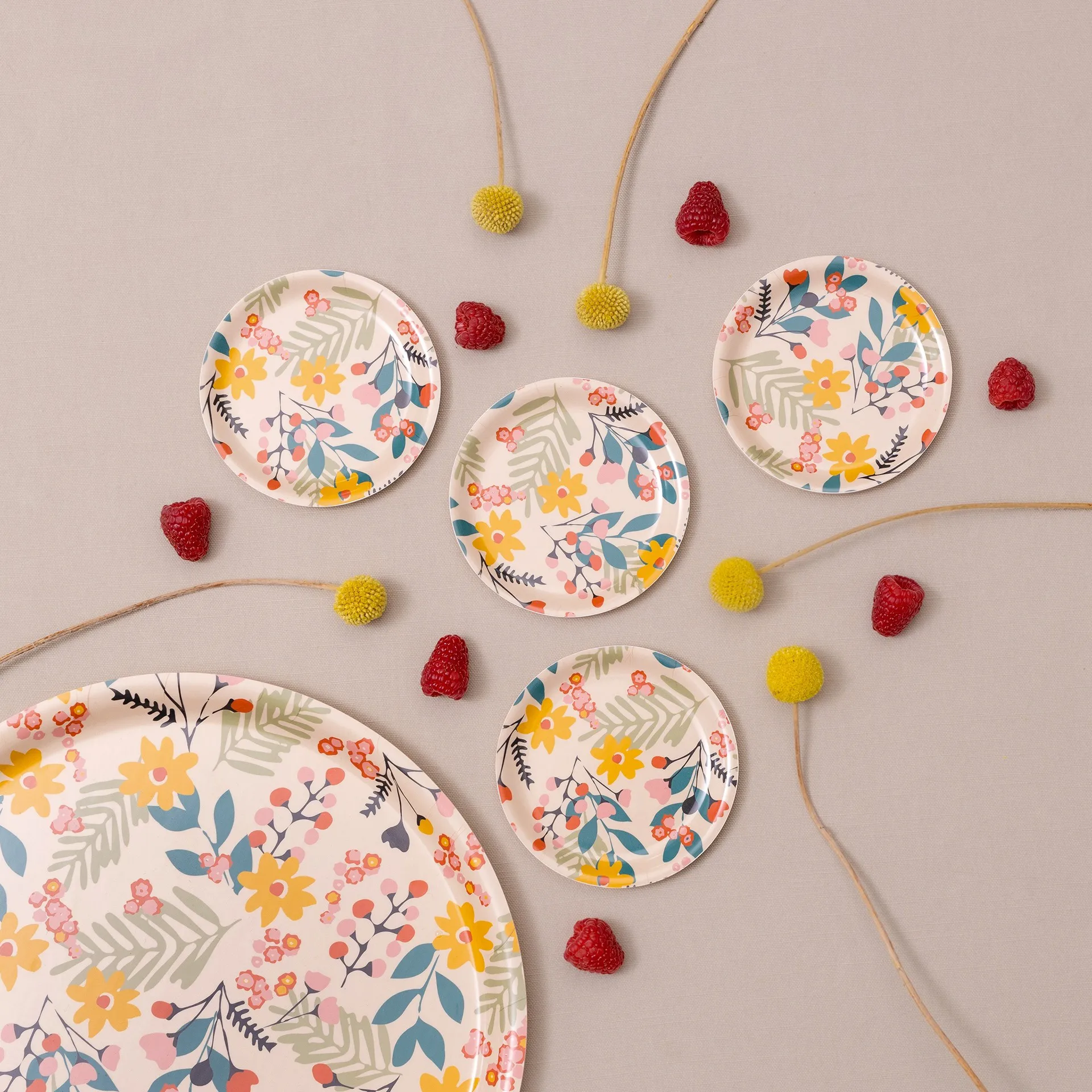 Flower dienblad Ø38 cm, Pink Åry Home