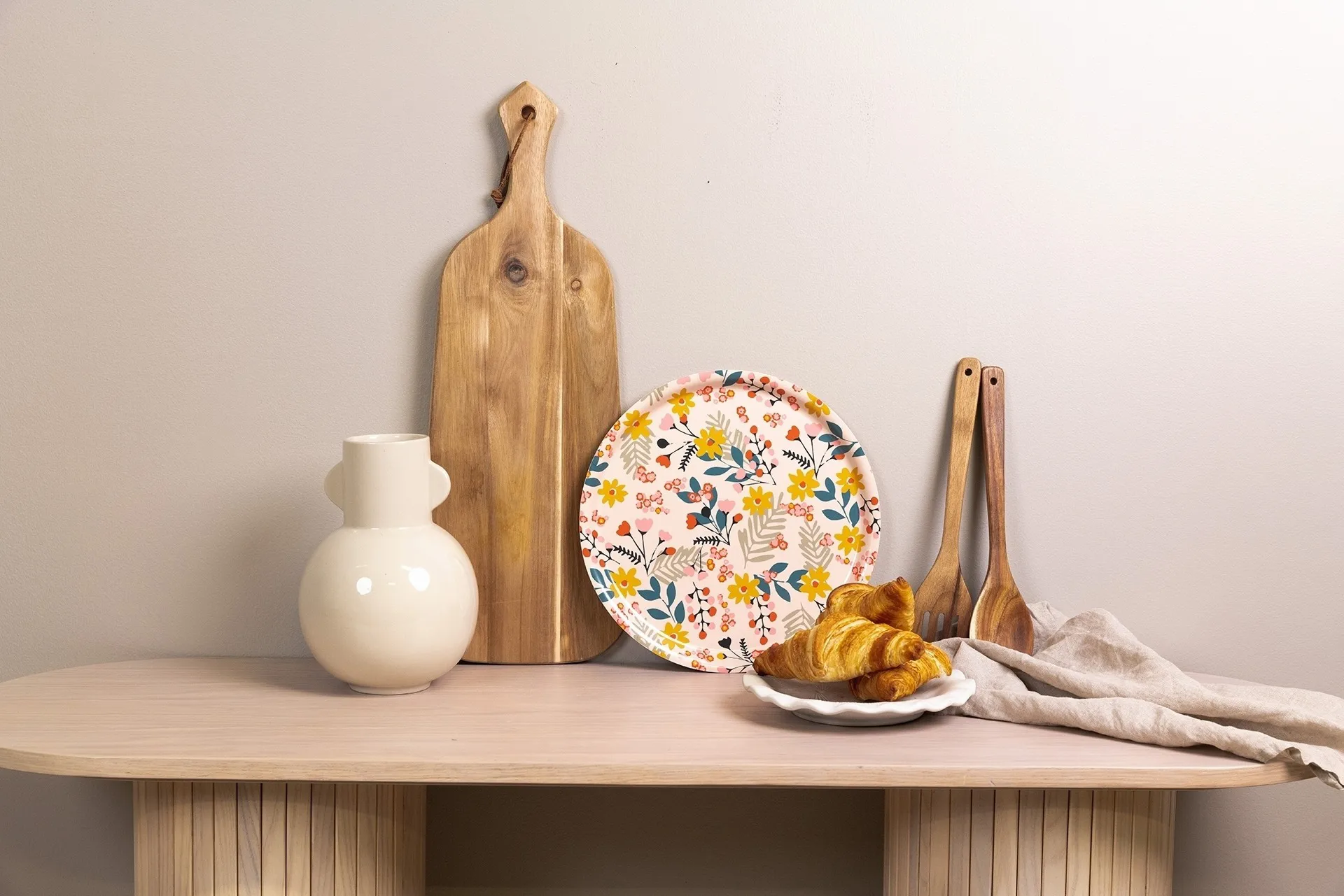 Flower dienblad Ø38 cm, Pink Åry Home