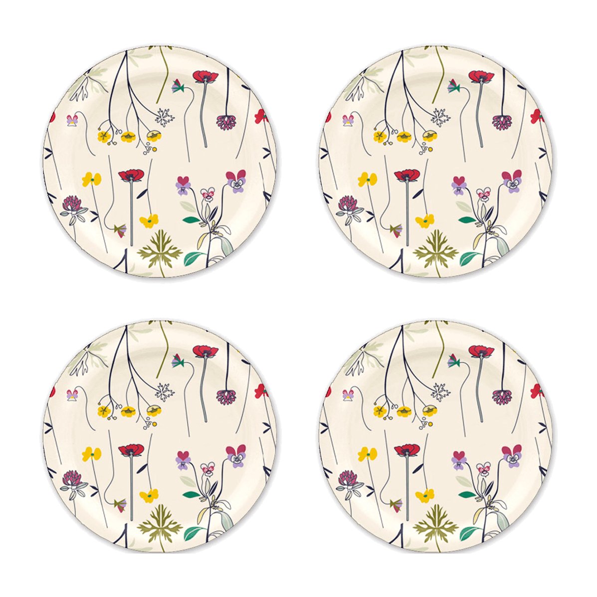 Åry Home Herbarium glasonderzetter o11 cm 4-pack Off-white