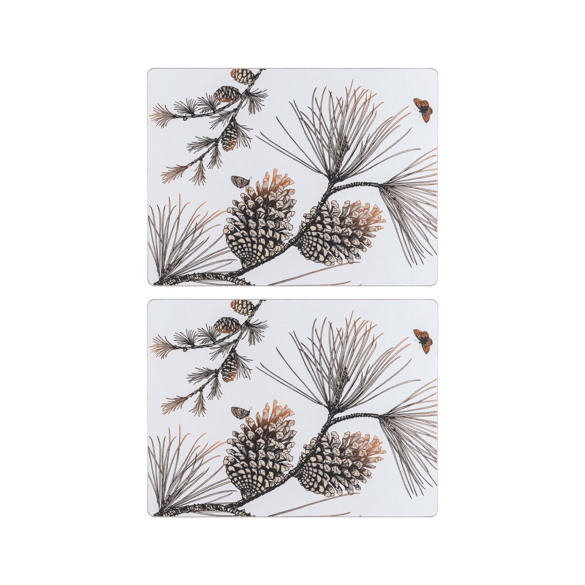 Åry Home Pine Cone placemat 2-pack Cotton white | Scandinavisch Interieur | Placemats | Bruin